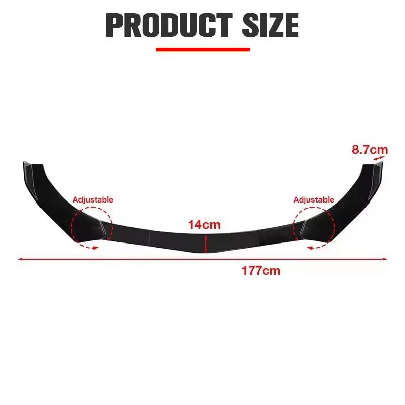 5Pcs ABS Material Universal Car Front Bumper Separator Bumper Lip Body Kit Duck Lip Separator For Volvo S60 Car Accessories view 4
