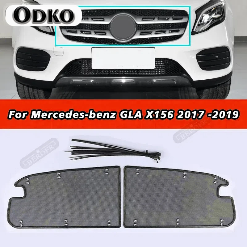 For Mercedes-Benz GLA X156 2017 -2019 Accessories Front Grille Insect Net Screening Insert Mesh Decoration Covers Car Styling