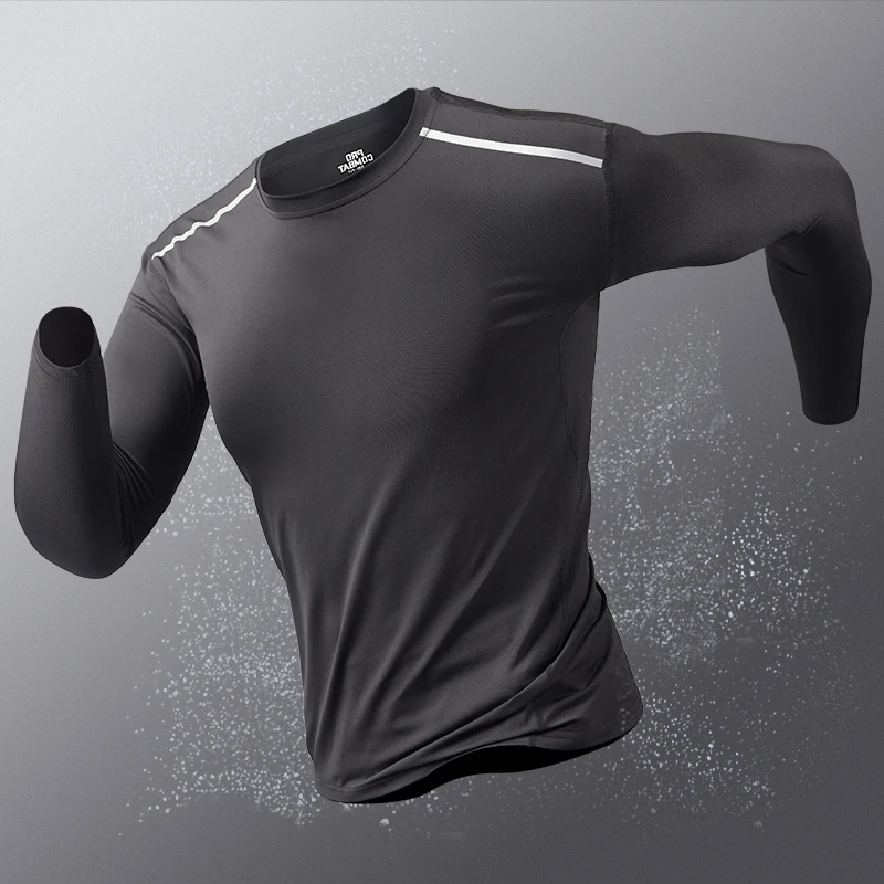 

Sports short sleeve T-shirt training fitness thin elastic top breathable fitness long sleeve basketball