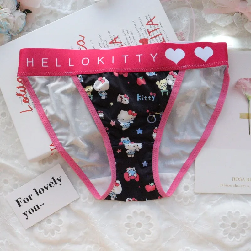 

Anime Woman Sexy Y2K Hello Kitty Underpants Sanrio Briefs Girl's Summer Beach Bikini Low Waisted Fashion Underpants Girl Gifts
