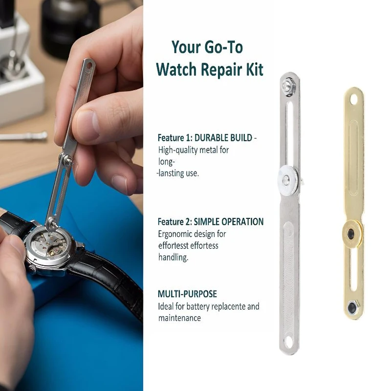 Alloy Steel 53MM Watch Repair Tool Metal Adjustable Back Case Opener Cover Remover Screw For Watchmaker Open Battery Change Tool