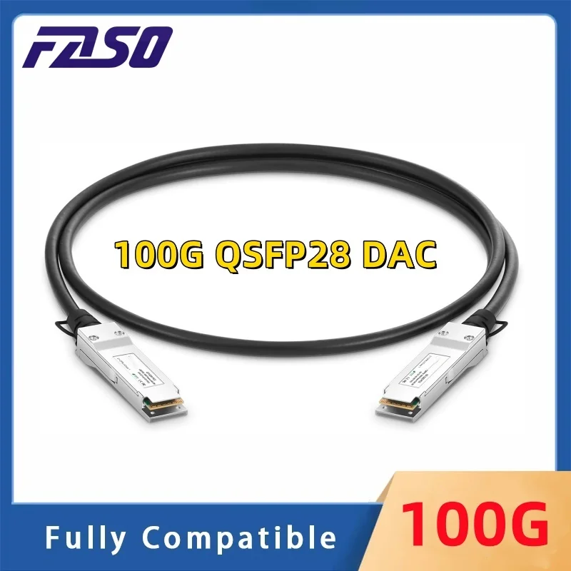 

100G DAC Cable QSFP28 to QSFP28 Direct Attach Copper QSFP Twinax DAC Cable 0.5/1/2/3/5M Compatible with Cisco Mikrotik Switch