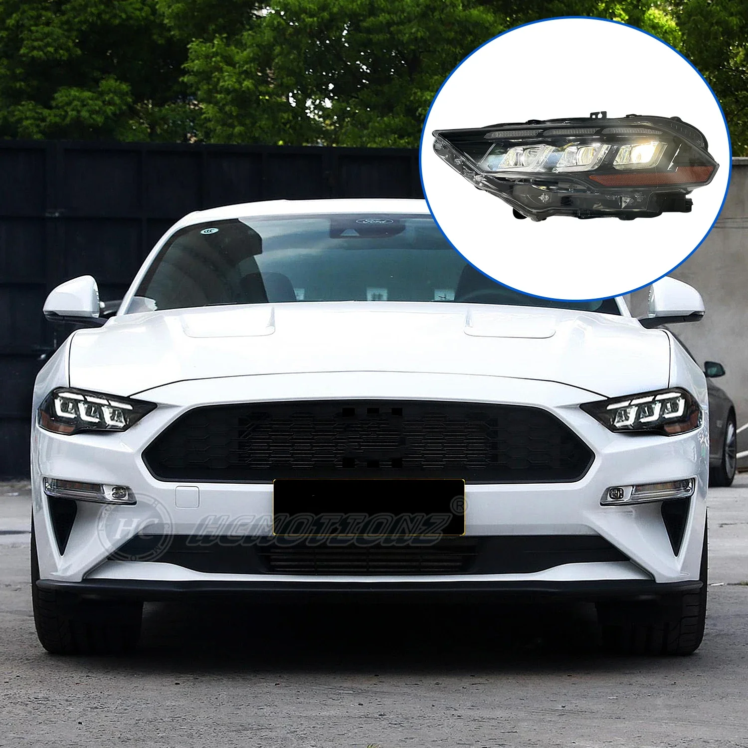 Lampu depan mobil Diode pemancar cahaya 2018-2022 lampu depan animasi Ford Mustang Startup DRL kualitas tinggi