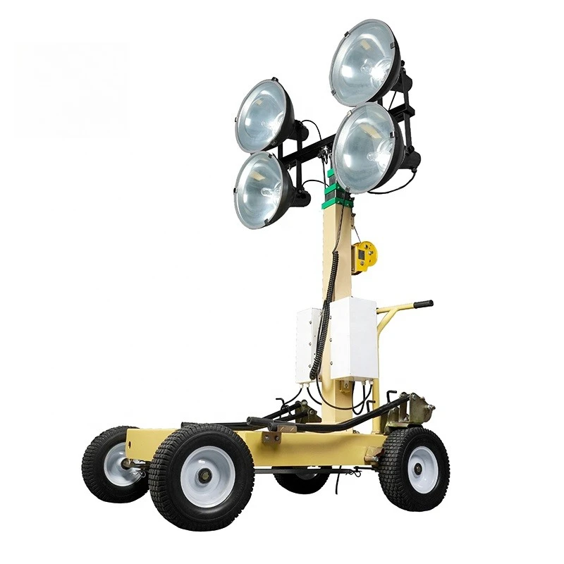Mobile Floodlight Trolley for Building Manufacturer Heavy-Duty Aluminum Alloy Height Adjustable Spotlight Truck with Casters