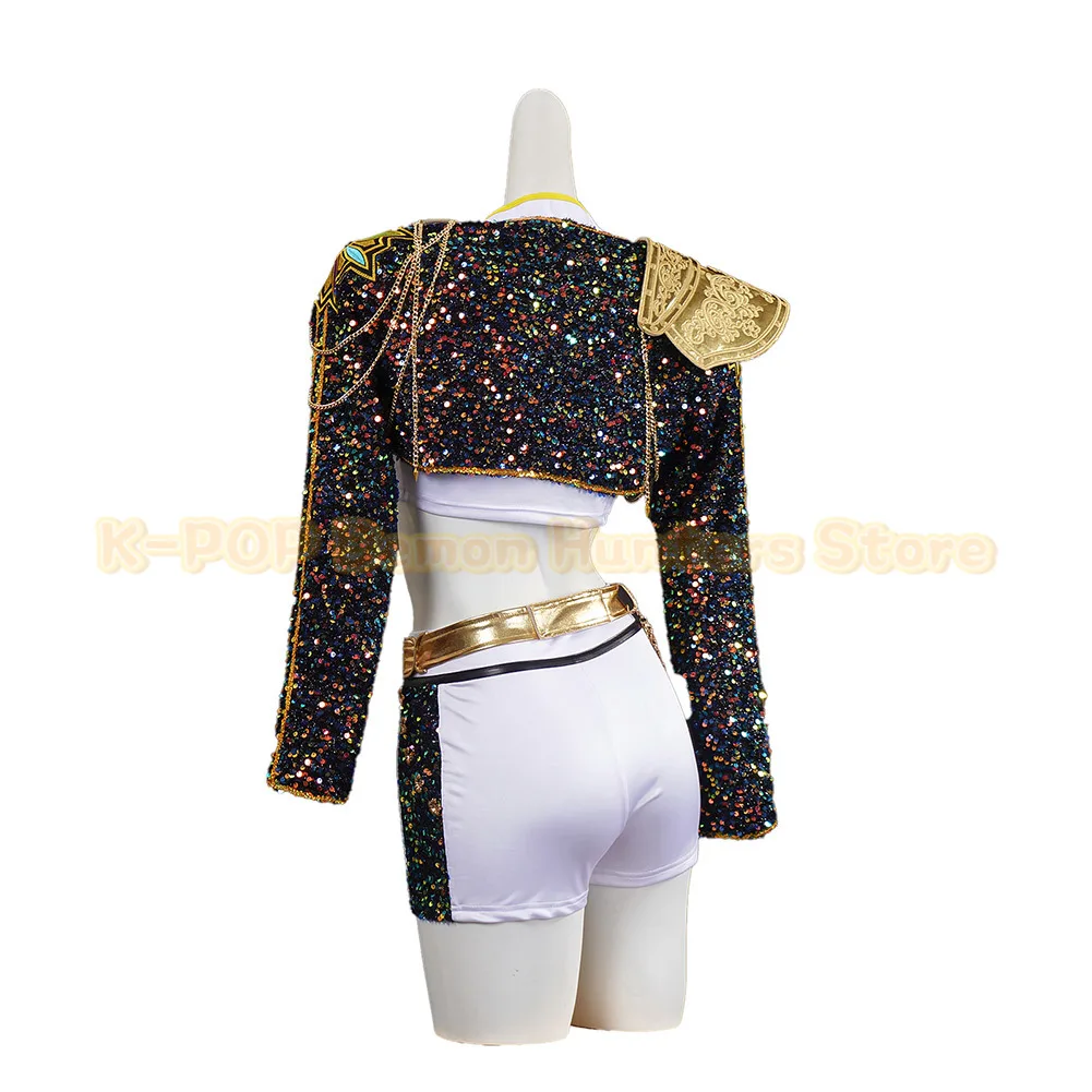 Nuevo disfraz de Huntrix Rumi KPop Demon Hunters para niños, disfraz de niña, ropa para el escenario, collar, accesorio, traje de Carnaval de Halloween