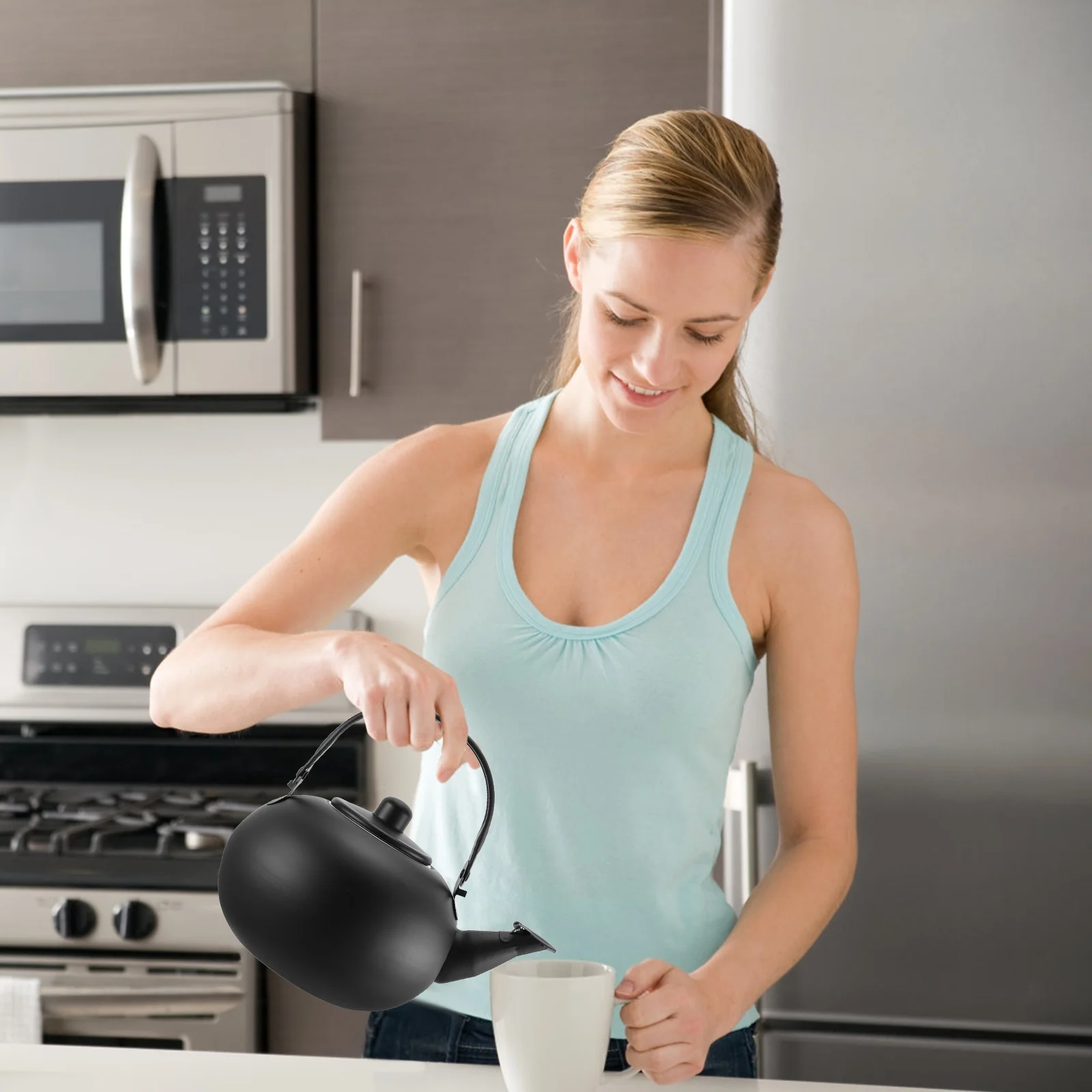 

Stainless Steel Tea Kettle Household Water Boiling Kettle Portable Lightweight Ready for Tea Coffee Oatmeal