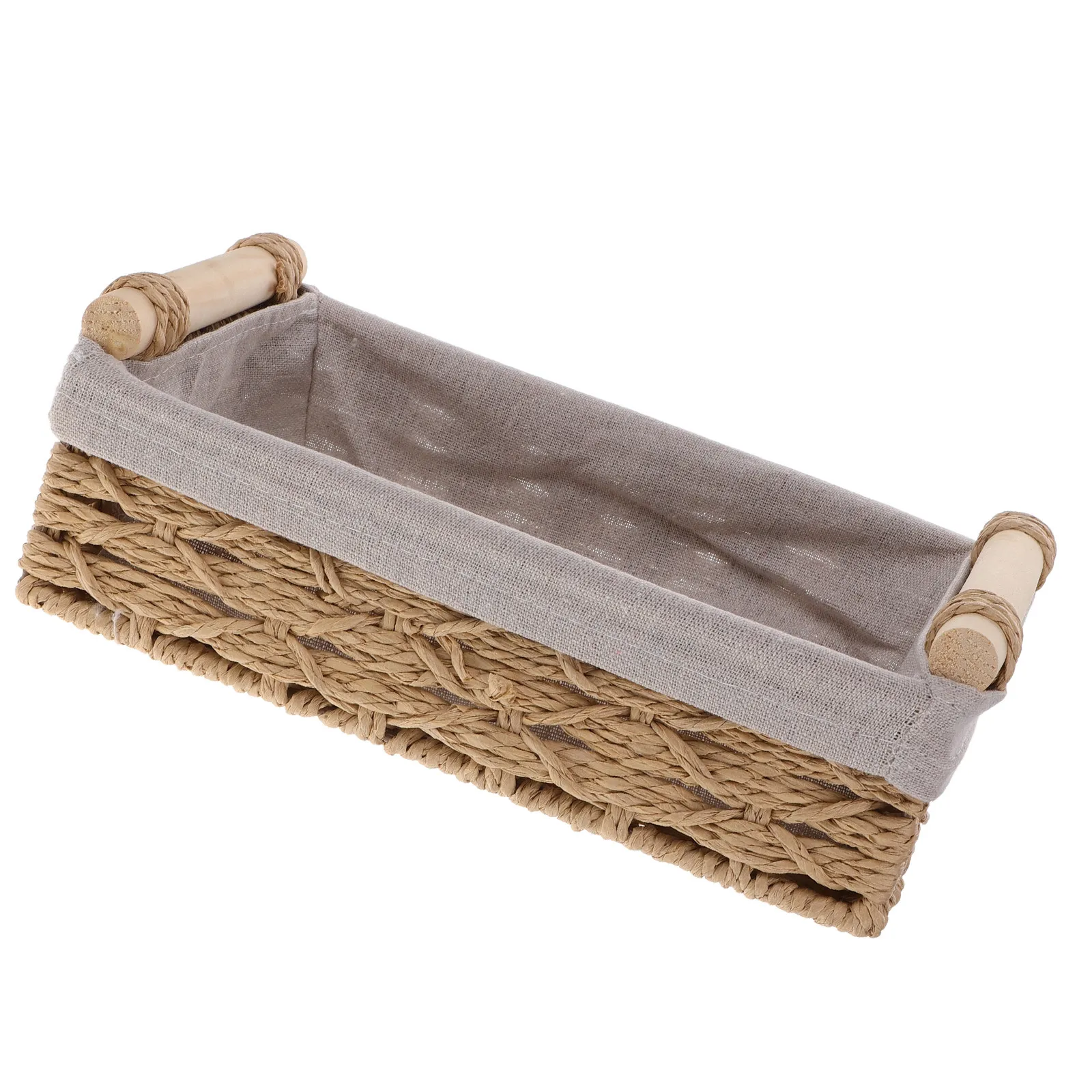 

Многофункциональная корзина для хранения: стильный прямоугольный дизайн с ручками для спальни, гостиной, ванной комнаты, настольный органайзер