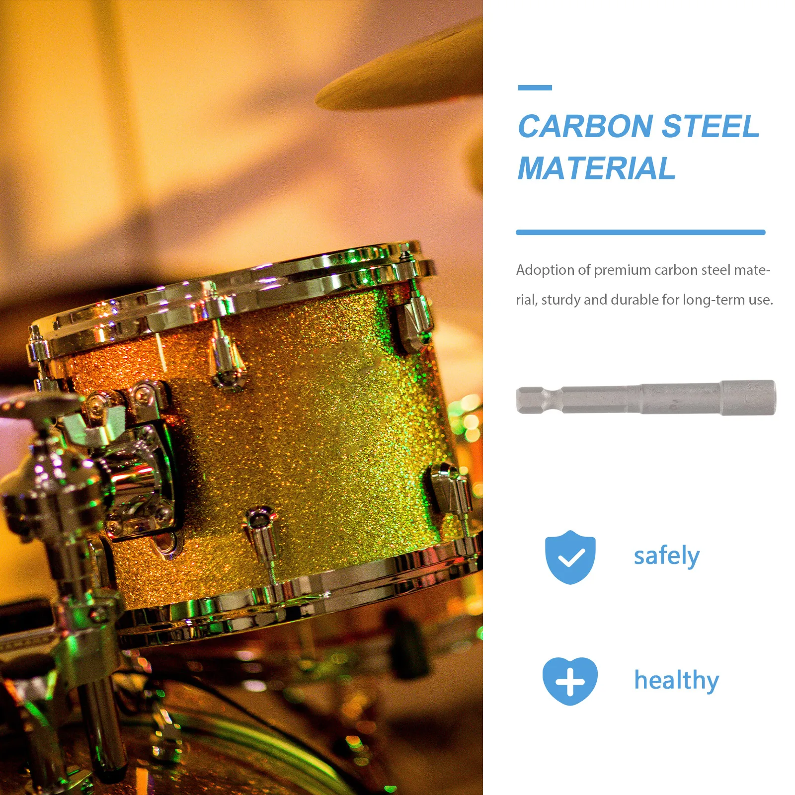 

Drum Key Carbon Steel Drum Tuning Keys Smooth Finish For Drummers Beginners Percussionists Rehearsal Practice Tool