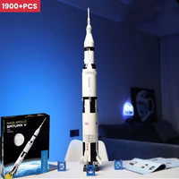 New 1900+PCS The Apollo Saturn Building Blocks Space Rocket Idea Series Bricks Educational Toys For Children Birthday Xmas Gifts