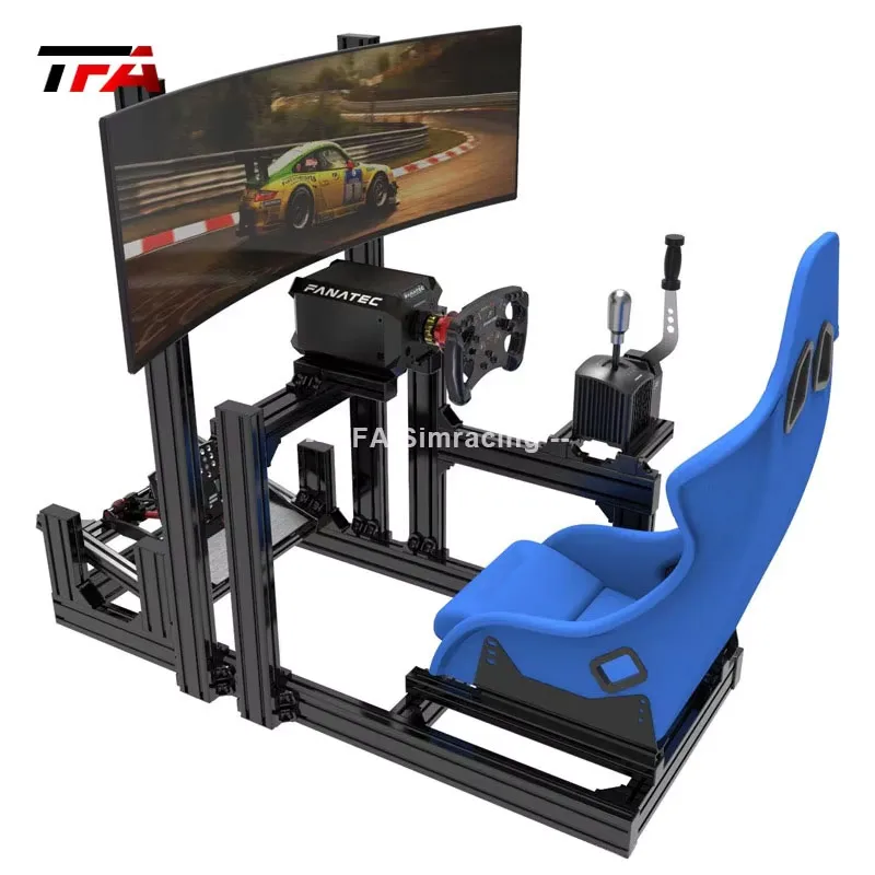 Cheap Price DIY 4080 Black Sim Racing Simulator Mounting Bracket Basic Home Sim Racing Rig Simple Car Driving Simulation