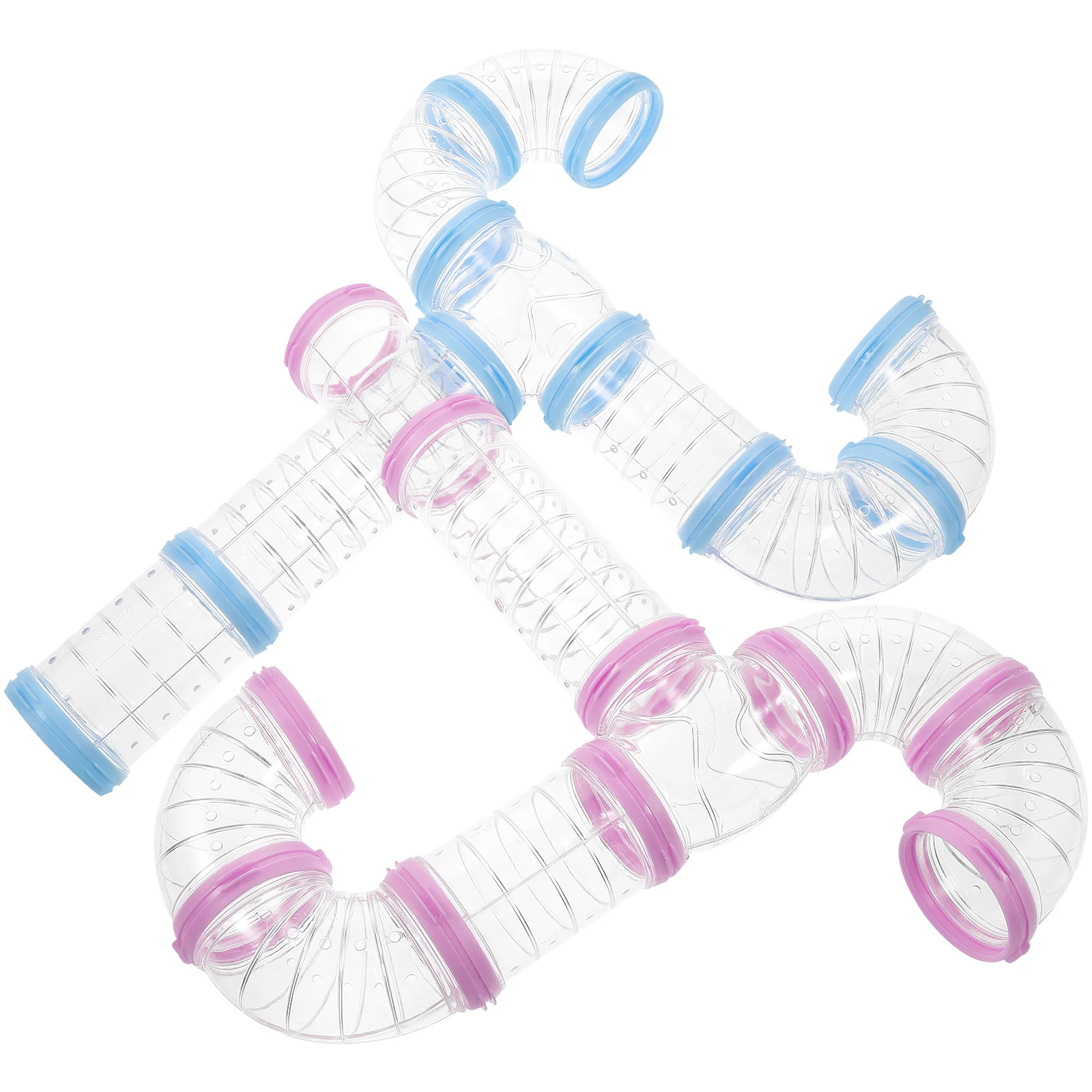 

2 set 2 Sets Plastic Hamster Cage Tube Connector Clear Transparent Tunnel Diy Play Tube For Hamster Guinea Pig Squirrel Pet Cage