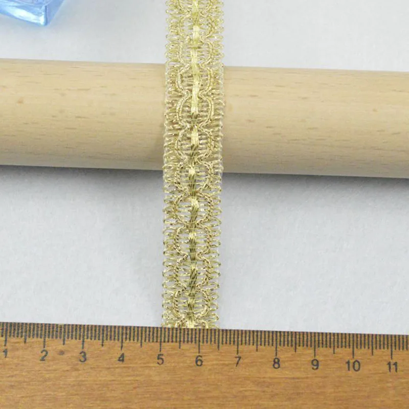 5m/16.4ft each pack Clothing Accessories lace trims Gold Silver Curve Sewing Fabric Dress HandMade DIY crafts ribbons decoration