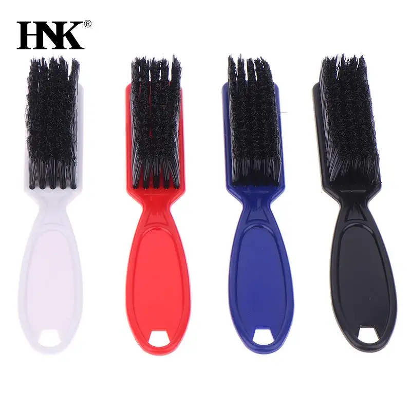 Small Beard Styling Brush Logo Professional Shave Beard Brush Barber Vintage Oil Head Shape Carving Cleaning Brush