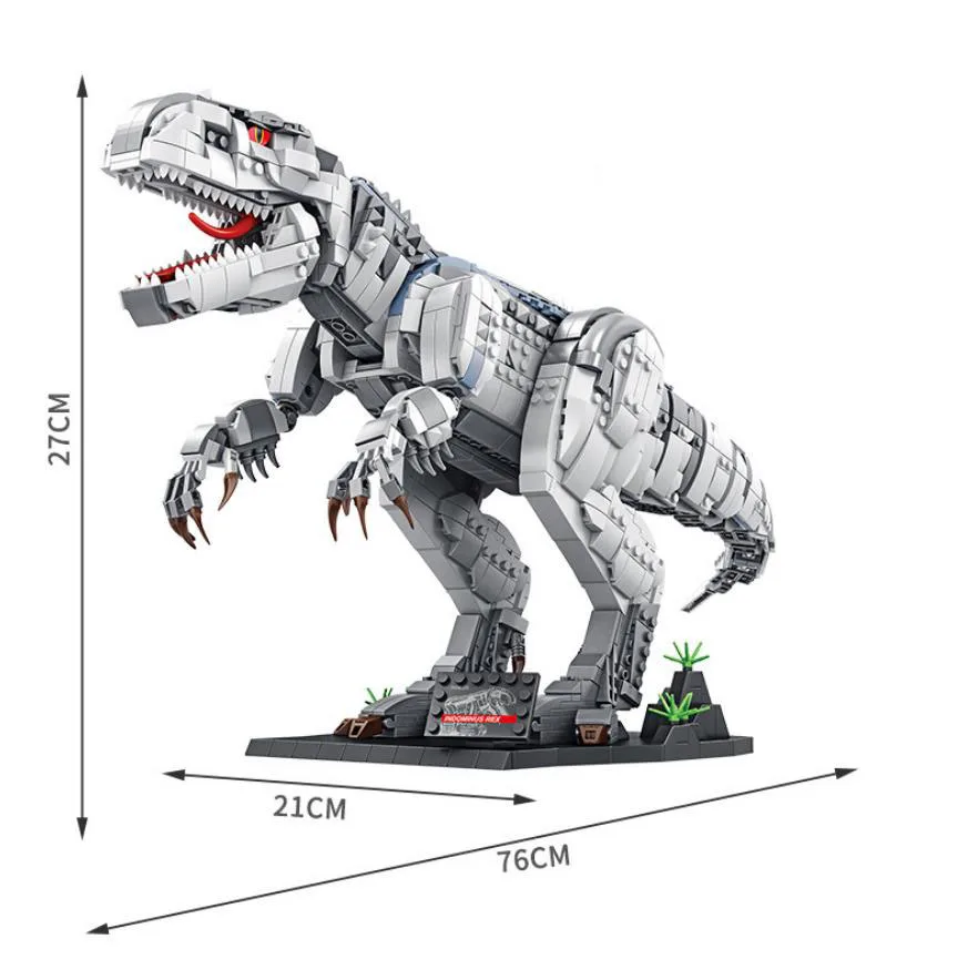 

Jurassic Dinosaur Park Building Block Tyrannosaurus Indominus Rex Model Steam Construction Brick Toys Collection For Kids Gift