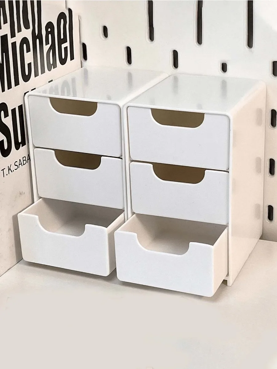 Mini Desktop Organizer Storage Box With Drawers For Earrings, Rings, Necklaces, Bracelets, Jewelry, Lipstick,Cosmetics