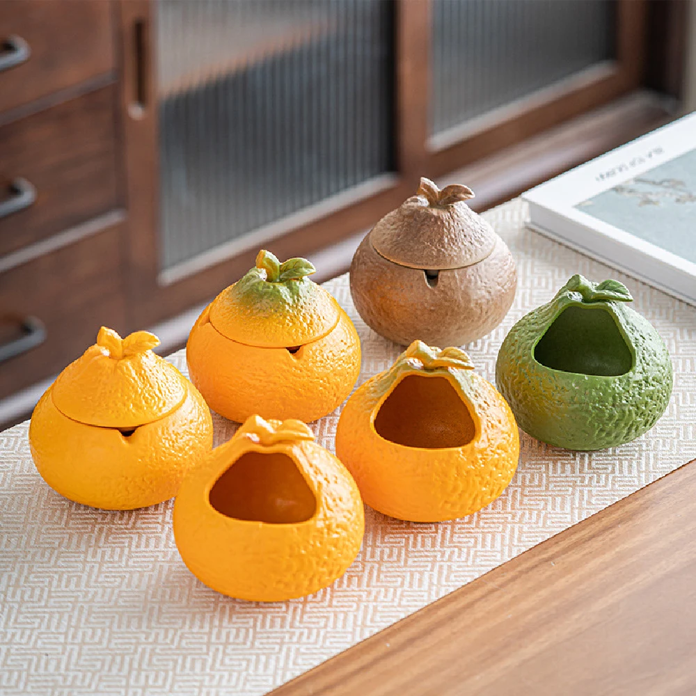 

Пепельница для украшения дома, оранжевая пепельница, бытовая машина с крышкой для хранения, аксессуары для украшения рабочего стола предотвращающие фла-попельницы Vall토로 피규어