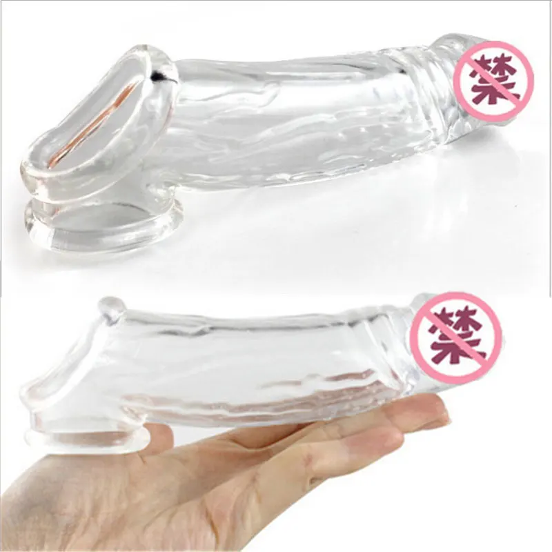 Male Cock Time Sex Toys For Men Male Organ Chastity Reusable Penis Enlargement Silicone Condoms Penis Extension Ring Sleeve