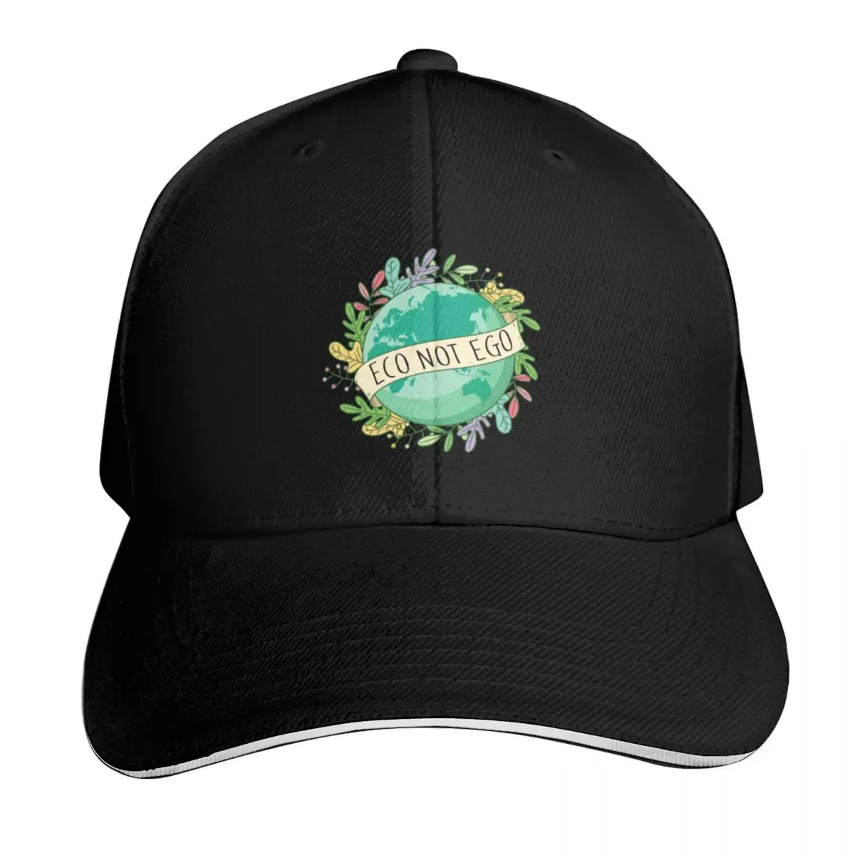 Eco Not Ego Earth Day - Climate Change Awareness Baseball Cap Lightweight Packable Gift for Him Her Casual Daily Wear
