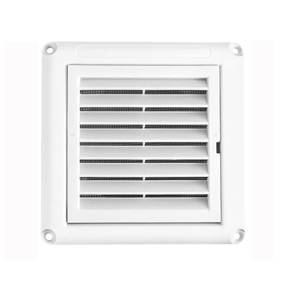 Easy Install Plastic Air Vent With Mesh Screen White Pipe Vent Square Vent Grille Weather & UV-Resistant