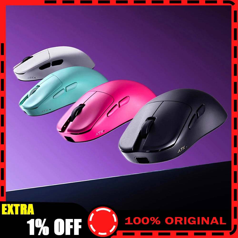 

ATK U2 V2 Ultimate Wireless Mouse 3-Mode Paw3950ultra Nordic54l15 45g Lightweight 0.263ms Low Latency 600mah for fps gamer Gifts
