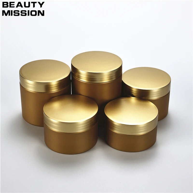 

100G 120G 150G 200G 250G X 20 Empty Frosted Gold Plastic Jar With Gold Screw Lid Cosmetic Facial Cream Skin Care Cream Pot Cans