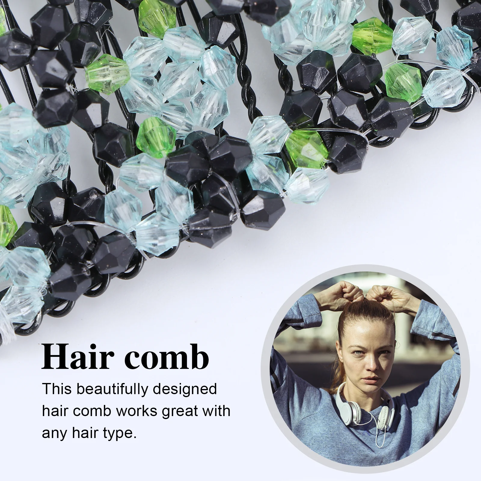 

Rose Flower Comb Double Row Inserted Comb Light Blue Stylish Hair Slide For Women Girls Double Clip Hair Styling Tool