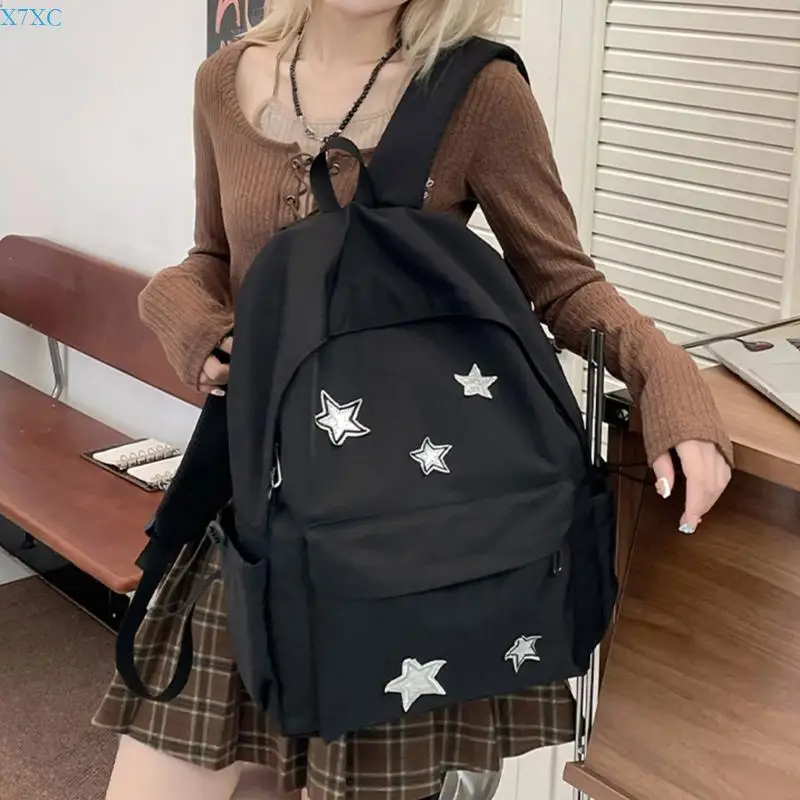 X7XC 2025 Fashion Preppy Bag Simple Backpack School Backpack Laptop Bag Casual Daypack Work Commuters Bag Travel Bag Gifts