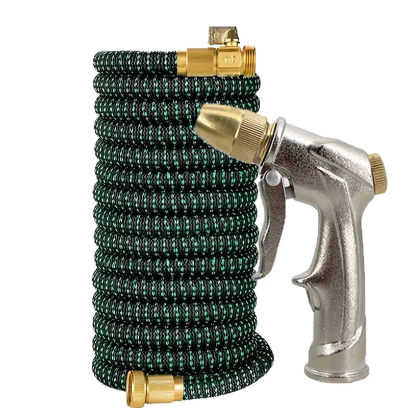 

Expandable Garden Hose with Rubber Material Retractable Lightweight No Kink Leak Proof Design Durable Connectors for Yard