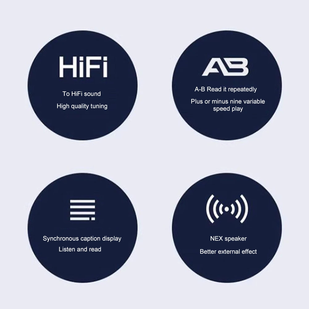 

MP3/MP4-плеер с сенсорным экраном, воспроизведением музыки без потерь, Bluetooth, Hi-Fi, функциями FM/электронной книги/диктофона и встроенным динамиком