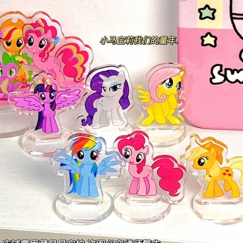 My Little Pony Fluttershy-Mini ornement de dessin animé en forme de cœur pour fille, en acrylique, 3cm, mignon, créatif, jouets pour enfants, cadeau d'anniversaire