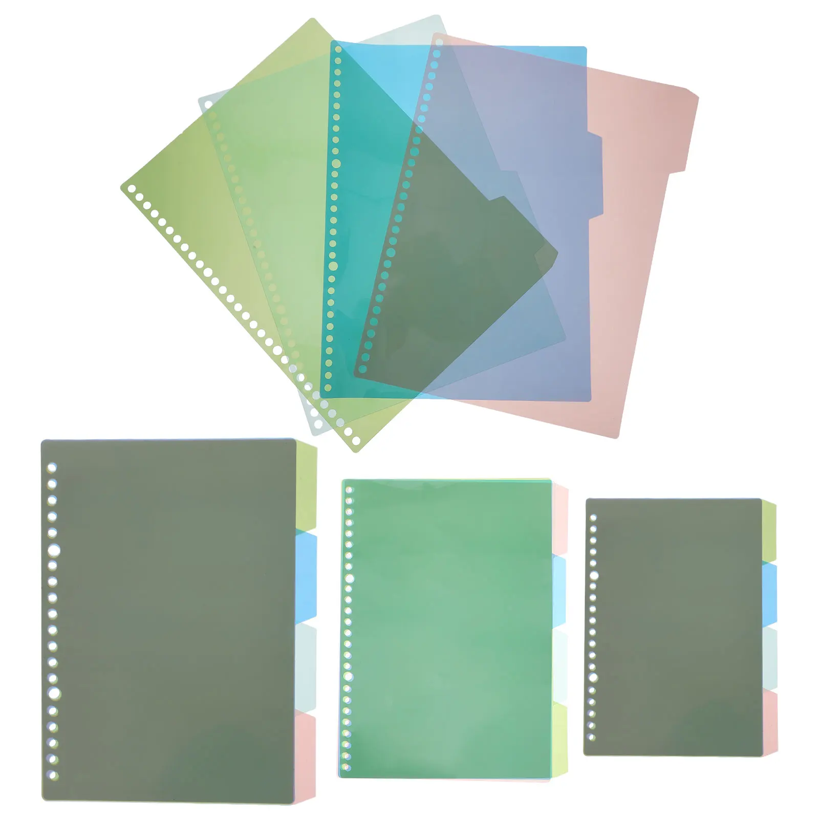 12 Sets PP Material Page Divider Replacement Core Separating Tabs for Binder Archives Index Classification Notebooks