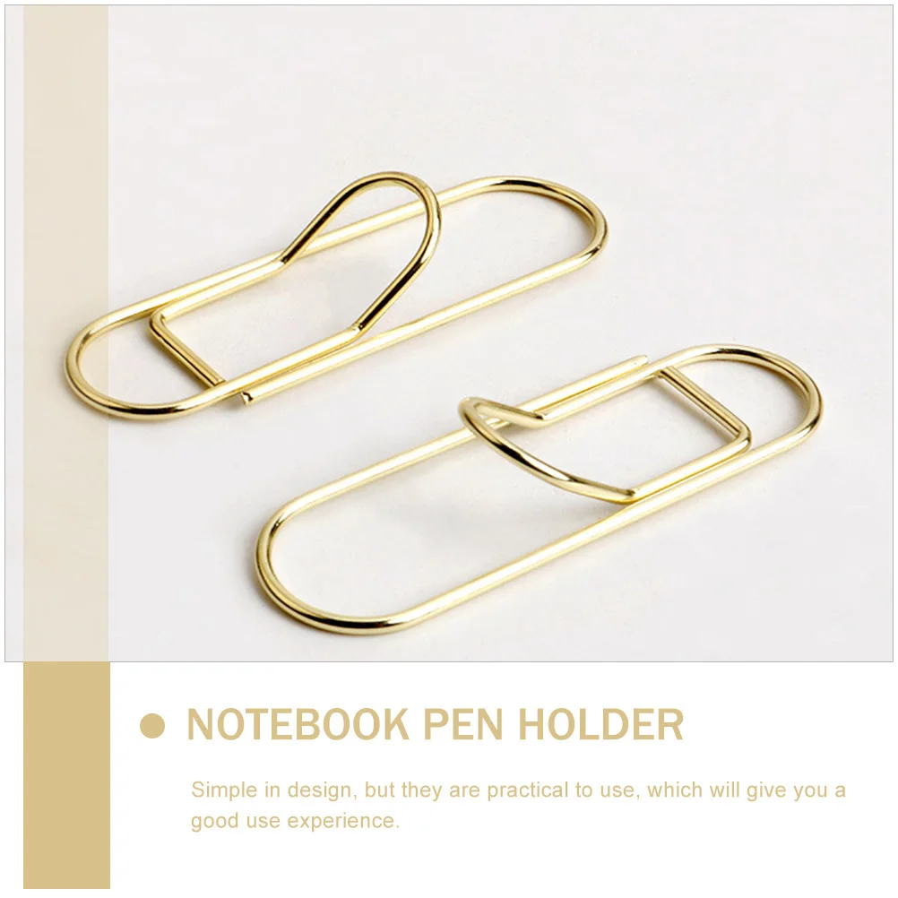 

10Pcs Notebook Accessories Metal Pencil Buckle Portable Organizer for Files Documents Paper Clip Holder Notebook Pen Holder
