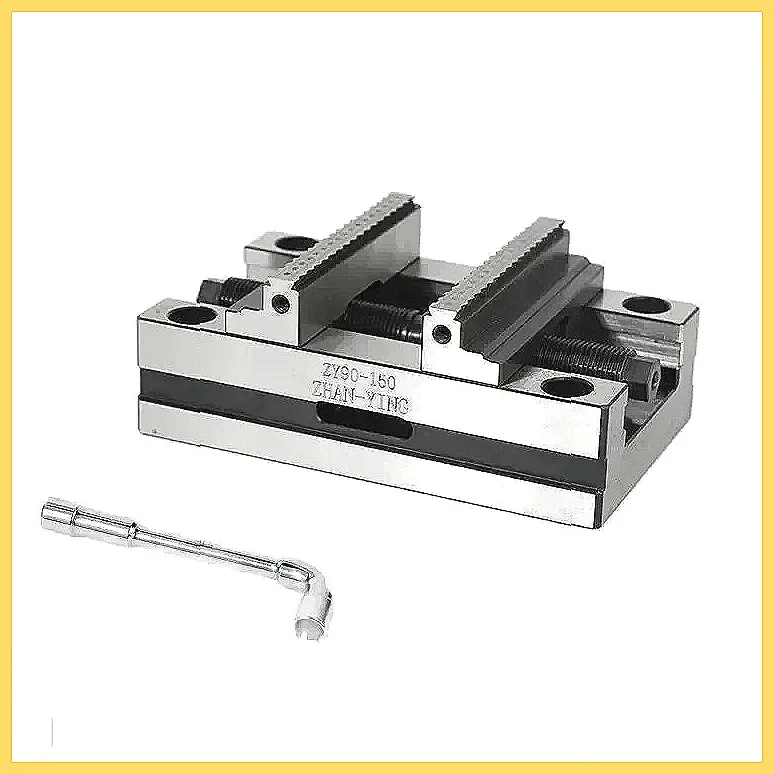 Precision 4/5 Axis CNC Self-Centering Vise Turntable Fixture, 90-150mm Concentric Flat Nose Pliers for Machining Center