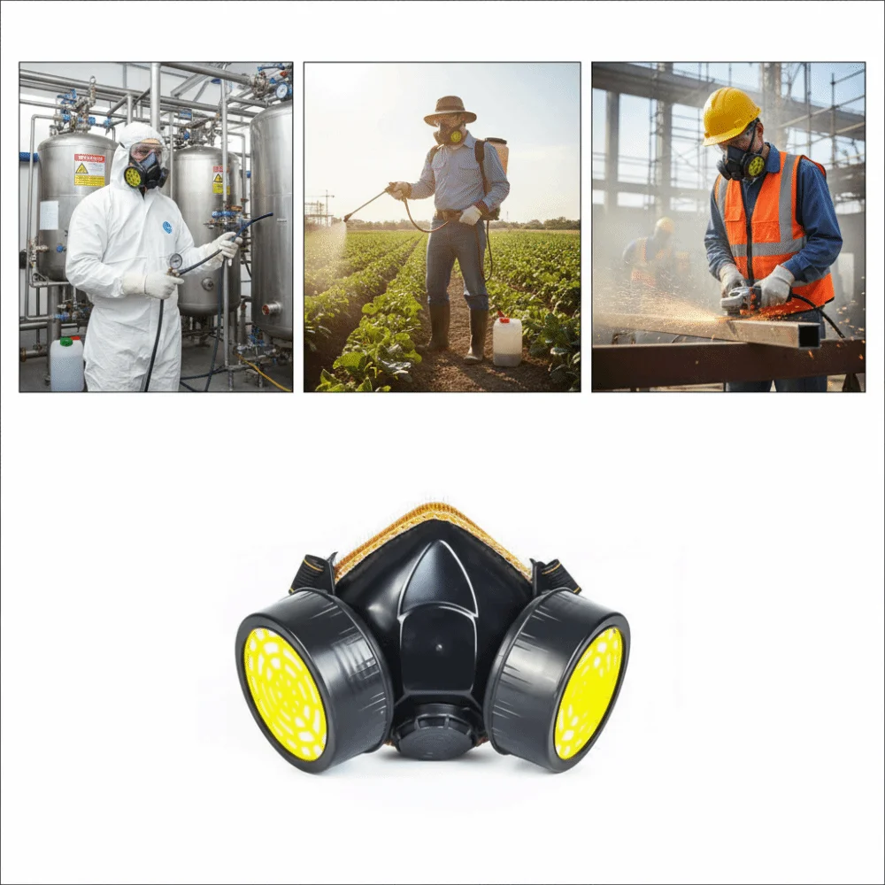 Filtro in spugna Maschera antipolvere chimica Anti-perdardo Anti particelle Maschere protettive Mezza maschera Filtrazione efficiente