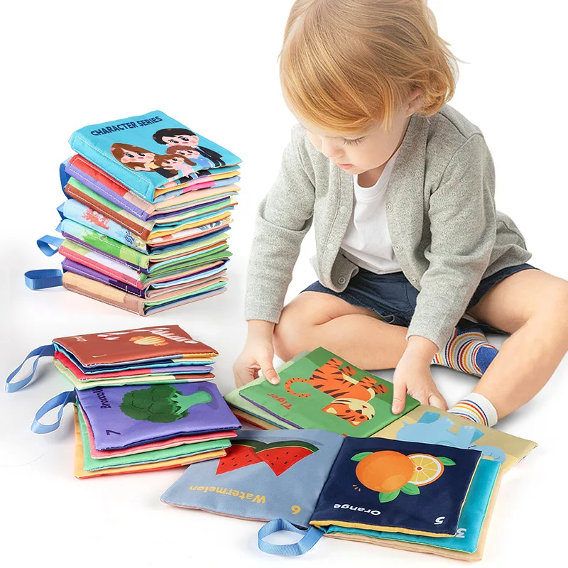 0-3-jarige babydoekboeken die niet uit elkaar kunnen worden gescheurd, stoffen boeken met verschillende thema's, speelgoed voor vroege educatie en cognitieve boeken