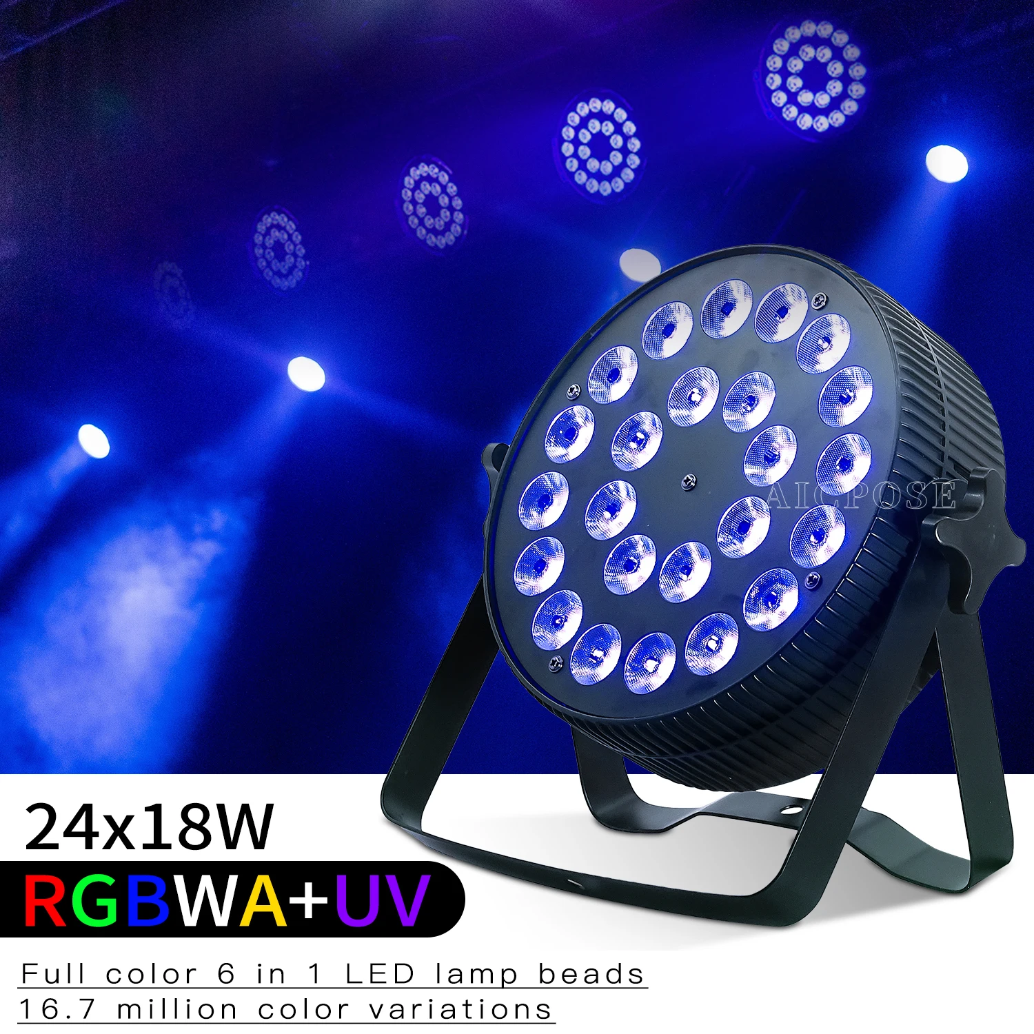 24x12W 24x18W RGBWA UV 6in 1 LED Par Light Aluminum Stage Light Party DJ Disco Bar Dance Floor Lighting