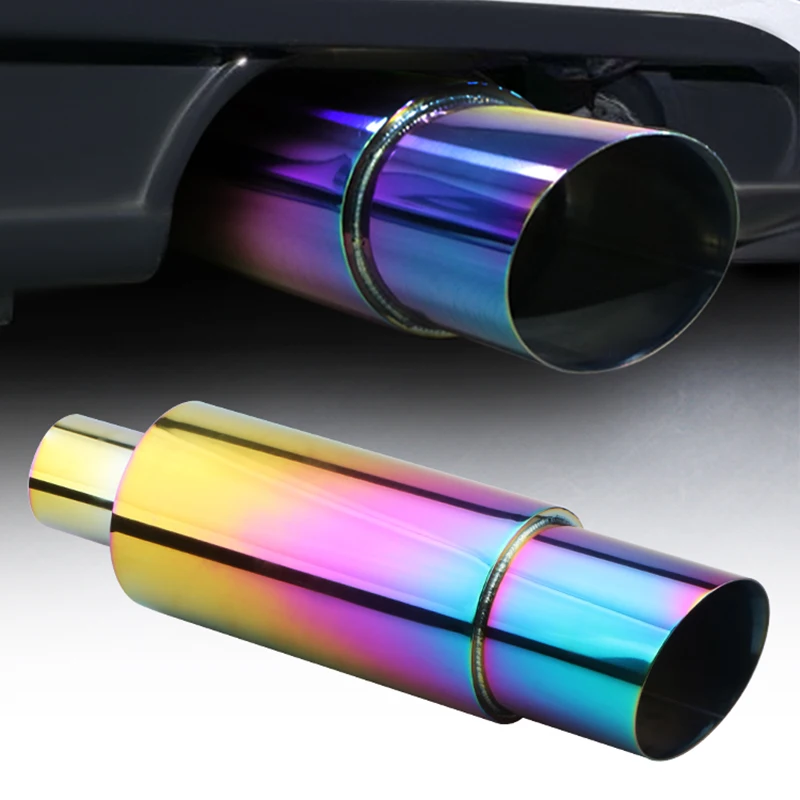 370mm Car Motorbike Exhaust Systems Muffler Tip Universal Stainless Steel   Car Rear Exhaust Muffler Tip Auto Accessories