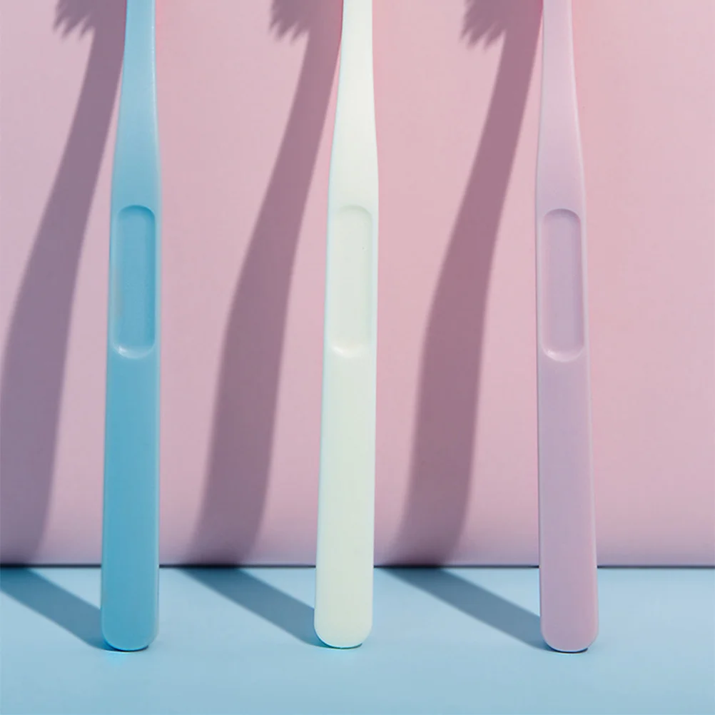 

9Pcs Nylon Bristle Toothbrush Hard Hair Adult Oral Care Tool for Effective Teeth Cleaning Curved Handle Beige Pink Sky-Blue