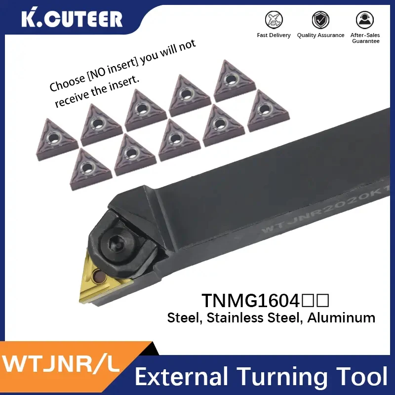1 PC WTJNR1616H16 WTJNR2020K16 WTJNR3232P16 ภายนอก Triangul ผู้ถือเครื่องมือ TNMG16 คาร์ไบด์แทรกเครื่องกลึงตัดชุดเครื่องมือ