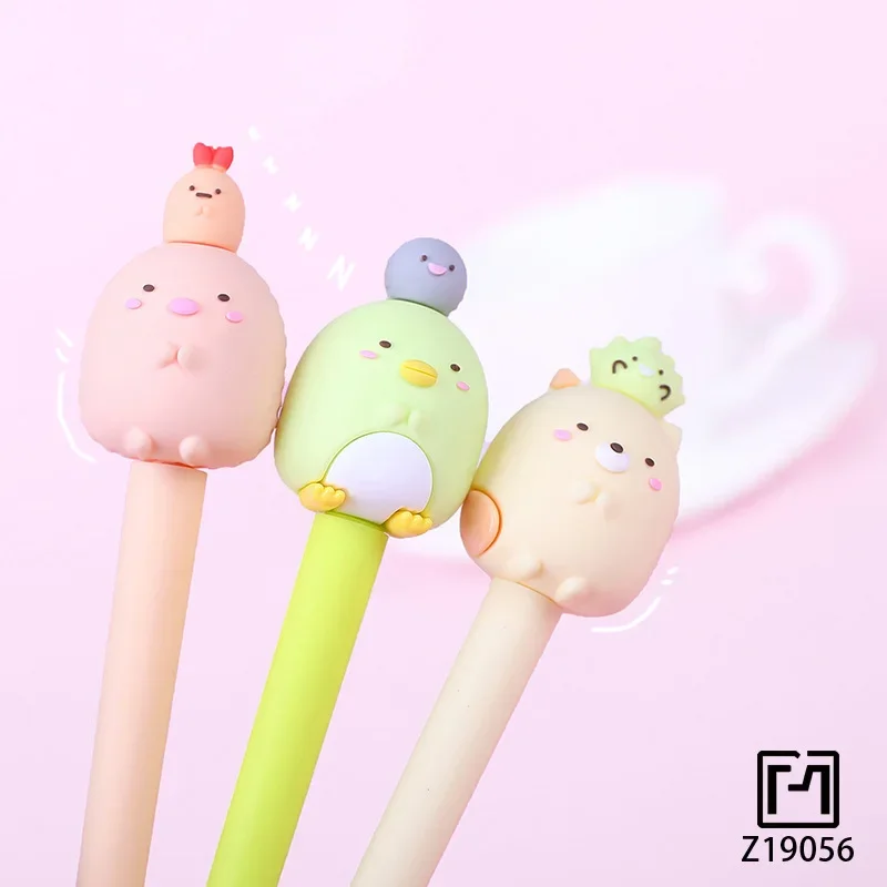 

16PCS small fresh cute super cute black creative simple cartoon online celebrity pen 0.5mm gel pen