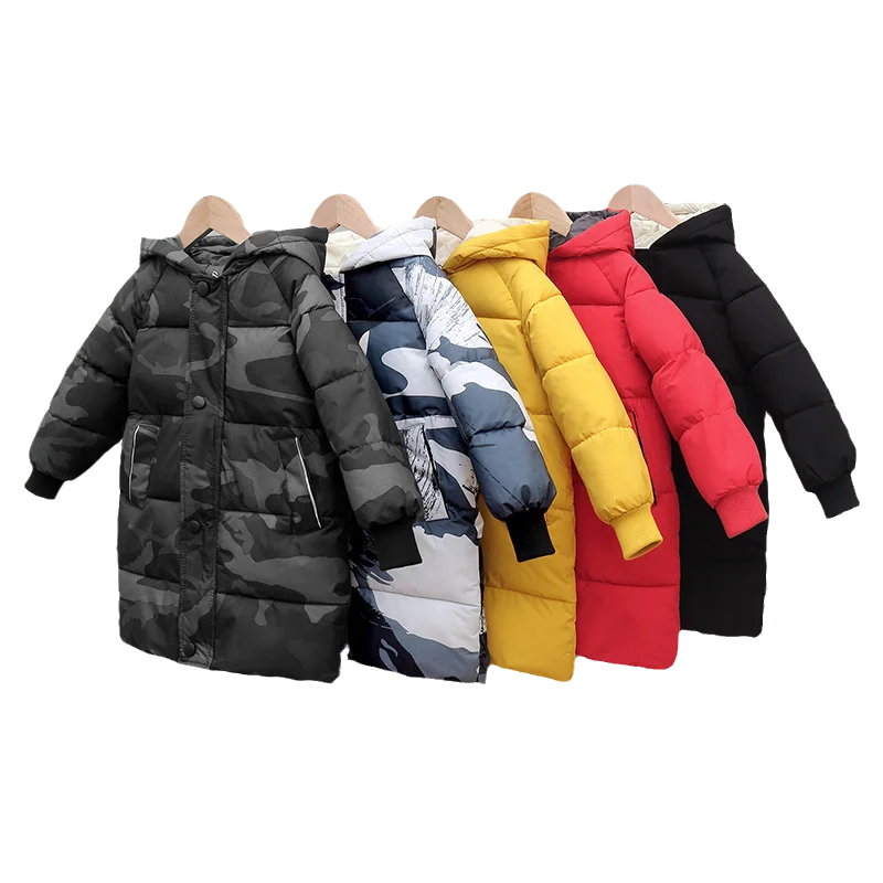 

Winter Kids Coats Children Boys Jackets Fashion Thick Long Hooded Snowsuit For Girls Teenage Clothes 2-14 Toddler Overcoat Parka