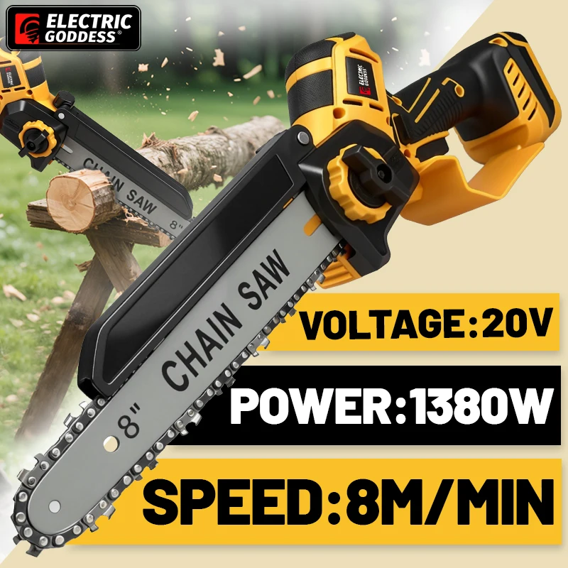 electric-goddess-brushless-6-8in-electric-chainsaw-1380w-cordless-woodwork-cutting-garden-pruning-saw-for-dewalt-20v-battery-pin