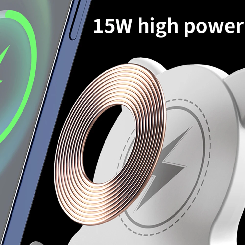 Беспроводное зарядное устройство 4-в-1, 15 Вт, беспроводной Bluetooth-совместимый динамик, многофункциональный аудиодинамик с дистанционным управлением для домашнего офиса