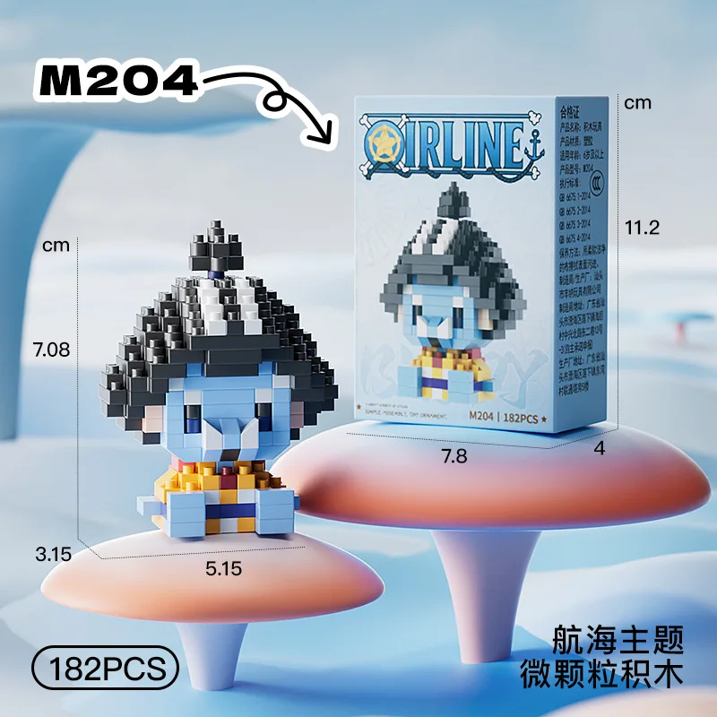 Neue ONE PIECE Sonnengott Nika Luffy Micro Action Block Chopper Ace Buggy 3D Anime Modell Bausatz Mini Bausteine Figuren Spielzeug als Geschenk