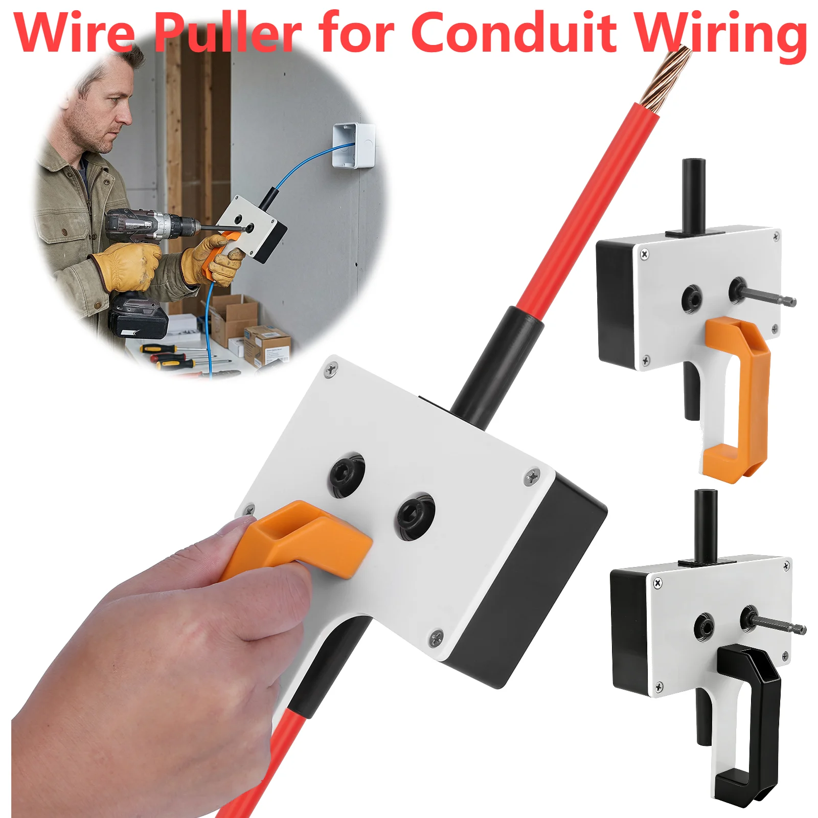 

Wire Puller Heavy-Duty Handheld Wiring Tools 8mm Wire Tugger for Electrician for Pipe Narrow Spaces Wall Underground Data Center