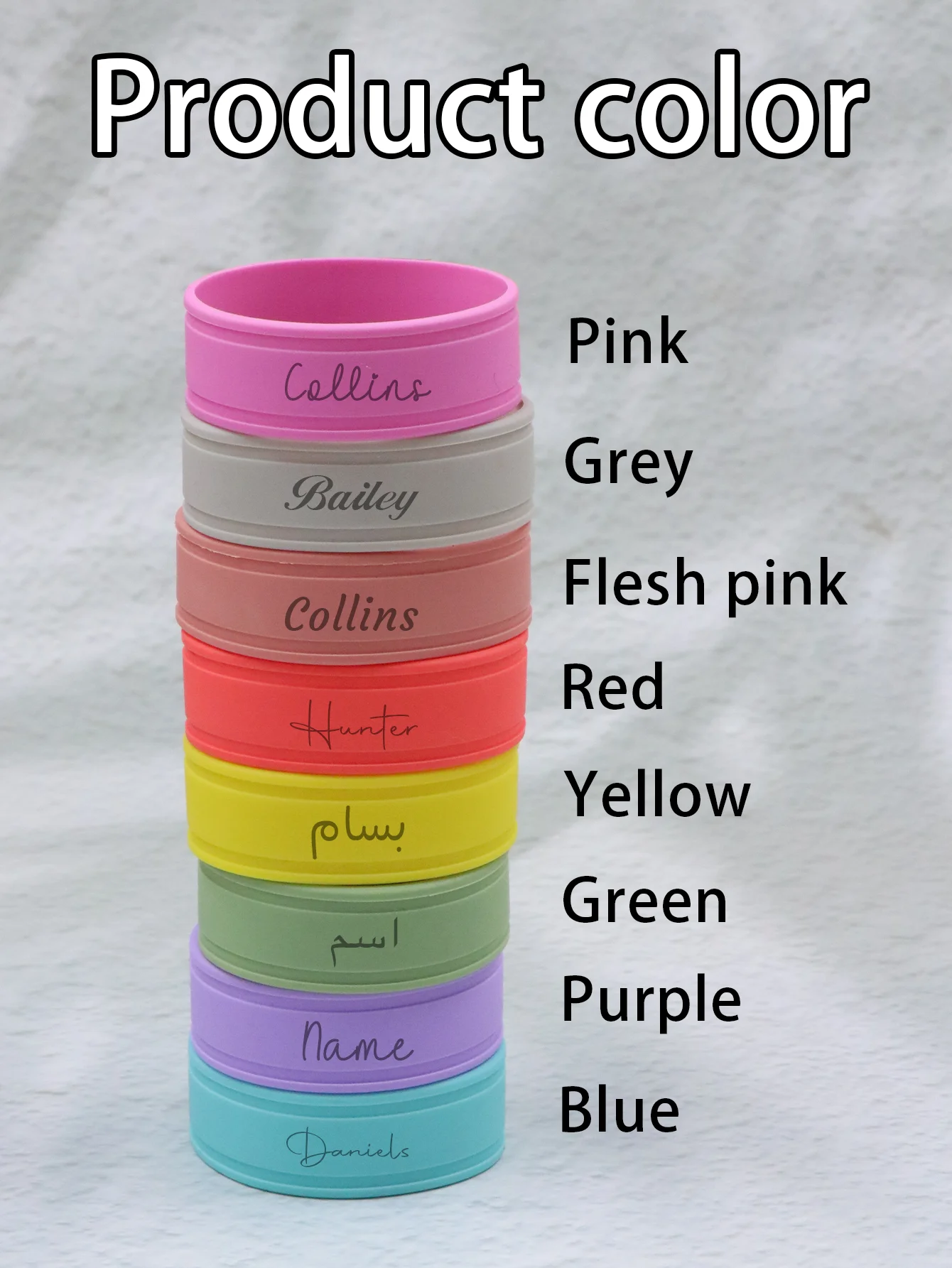 Custom Name Water Bottle Band, Personalized Identification Ring, Customizable Gift Accessory for Drinks, Present for Daily image 3