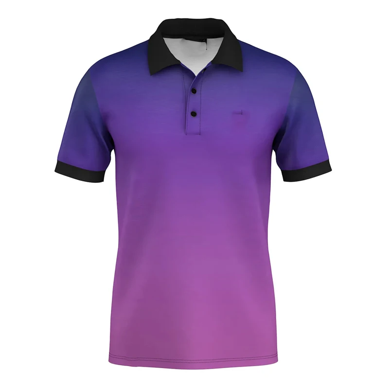 

Gradient 3D Print Polo Shirt Men Clothing Summer New Harajuku Polo Shirts Hip Hop Personality Short Sleeve Fashion Tee