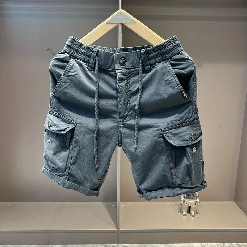 

Мужские рабочие шорты-бриджи (до колена) летние, износостойкие, грязеотталкивающие, повседневные, свободного кроя, с большими карманами