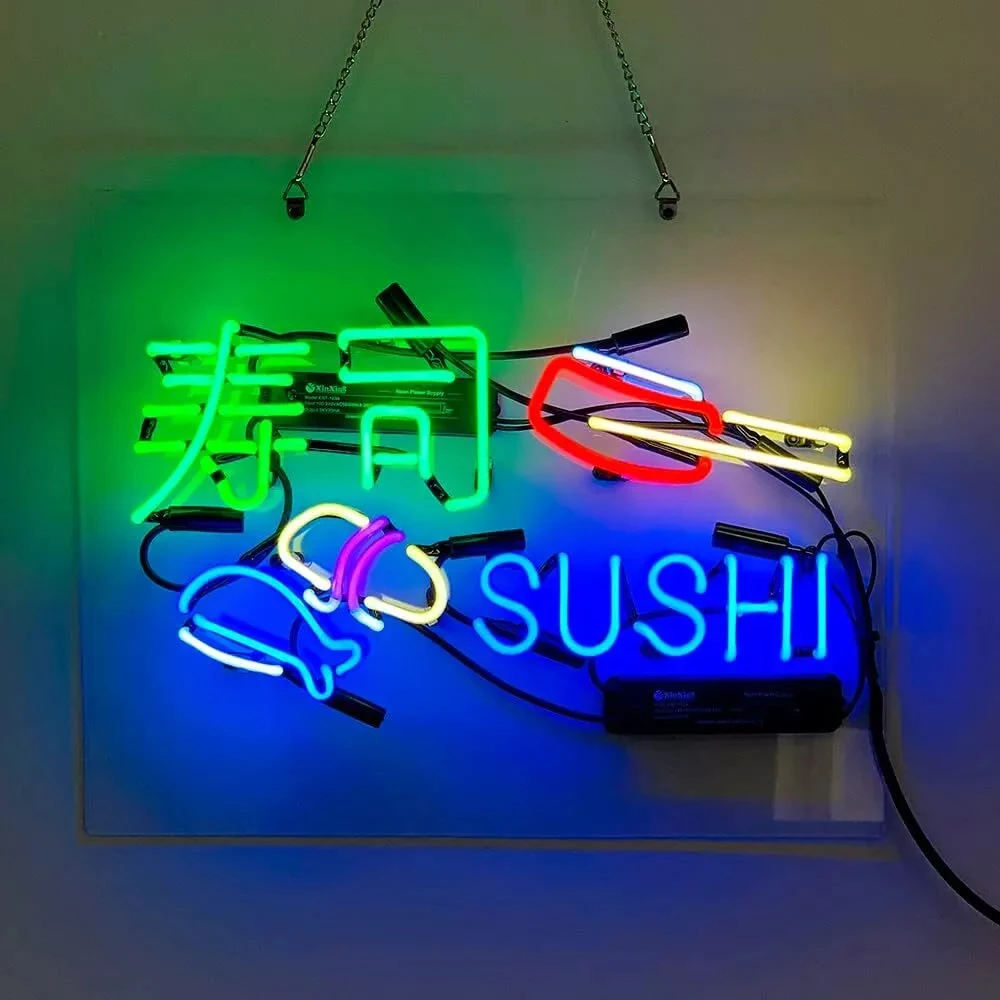 SUSHI Japanese Food Neon Sign Light Custom Handmade Real Glass Tube Restaurant Store Advertise Room Decor Display Lamp 17