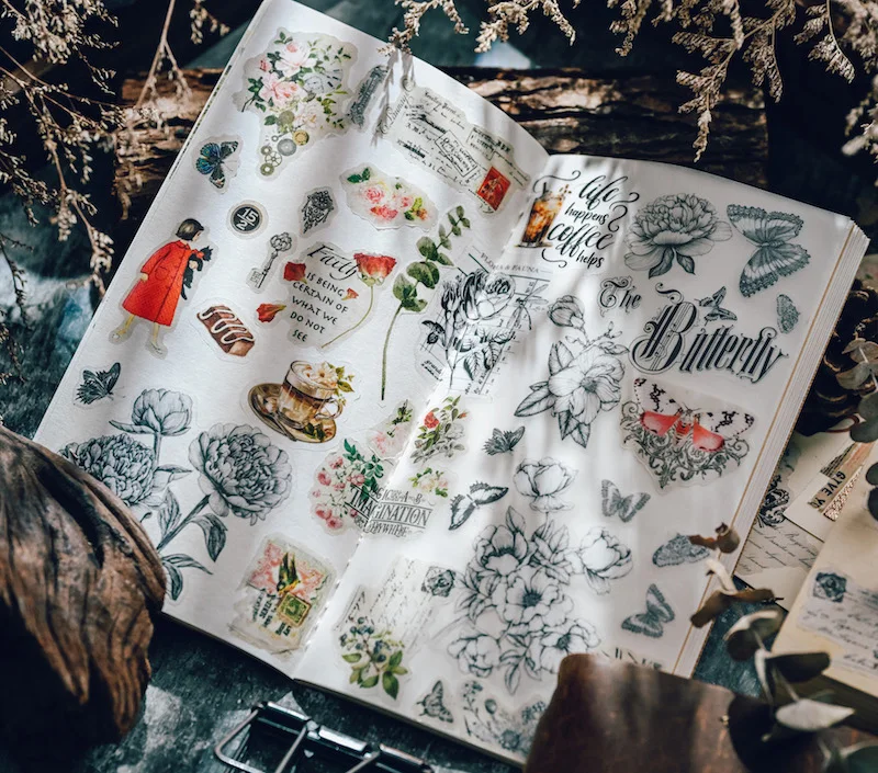 Vintage Flower Plant Rub On Sticker Scrapbooking Journaling Home Deco Paper Card Cloth Transfer Stickers Hobbies Craft Supplies